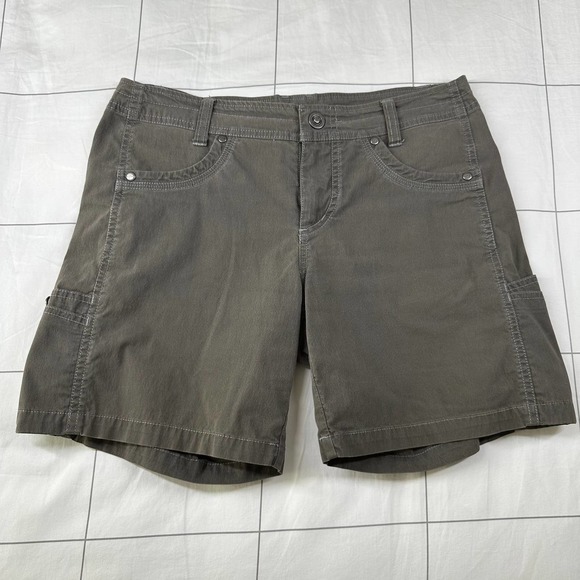 Kuhl Pants - Kuhl Shorts Womens 6 Gray Brown Cotton Nylon Hiking Trek Trail Outdoor Athletic